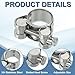 PATIKIL 20-22mm T-Bolt Hose Clamp, 4 Pack Intercooler Pipe Tube Clamps 304 Stainless Steel Radiator Hose Clamp for 0.79