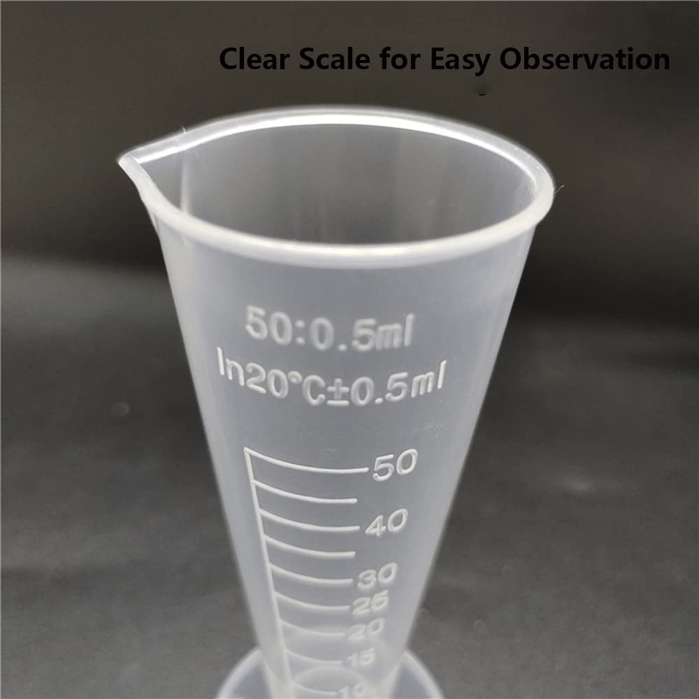 5PCS 50ml Tasse À Mesurer, Gobelet À Mesurer Transparent En Plastique PP Gradué Avec Marque De Mesure Pour Laboratoire, Fabrication De Liquides De Cuisine