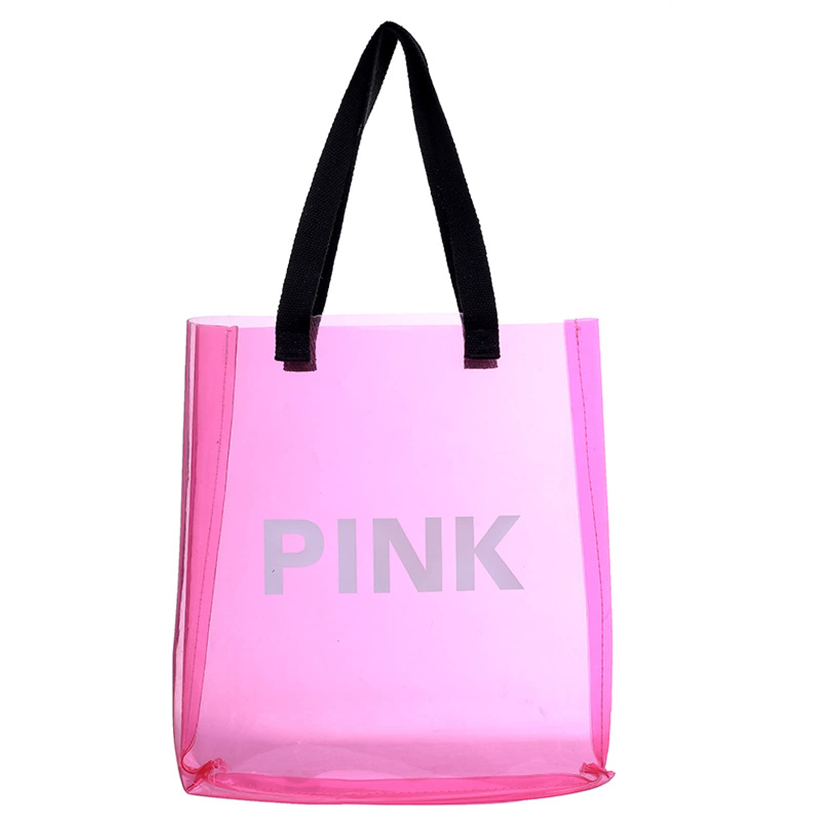 FIYSON Bolso holográfico transparente grande color jalea transparente bolsa transparente bolso bolso de playa organizador moda deslumbrante bolsa de compras agarre estable