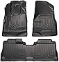 Husky Liners | Weatherbeater | Fits 2010 - 2016 Cadillac SRX | Front & 2nd Row Liners - Black, 3 pc.| 98141