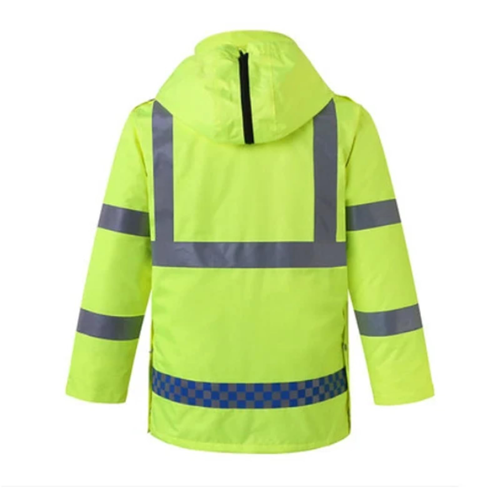 Chaleco reflectante de alta visibilidad, Chaqueta reflectante de alta visibilidad con forro algodón cálido for invierno, color amarillo, M-4XL