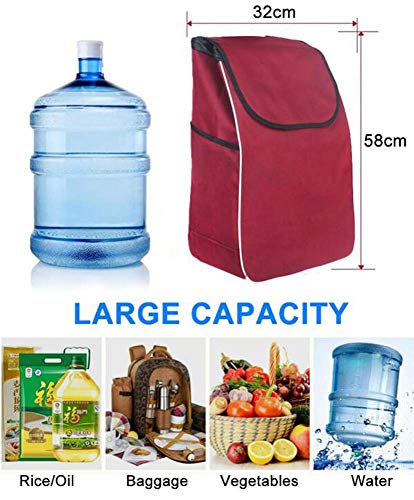 Einkaufstrolley, faltbarer Einkaufswagen auf Rädern, großer und leichter Einkaufstrolley mit abnehmbarer Tasche… – Bild 6