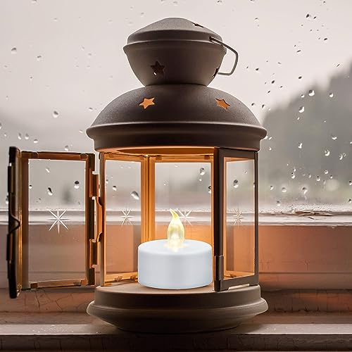 Biyanuo LED Teelichter 24 Stück Flammenloses batterie kerzen realistische und helle blinkend Teelichter, Extra lange Batterie 200+ Stunden für Hochzeit, Festival, Parteien, Hauptdekorationen
