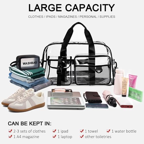 Image of Small Gym Bag for Women, Travel Duffle Bag Carry On Weekender Bag with Shoe Compartment