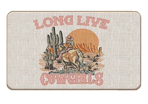 Lacosu Western Long Live Cowgirls Cowgirl Wild West Retro Fußmatte Fußmatte, 43,2 x 76,2 cm,...