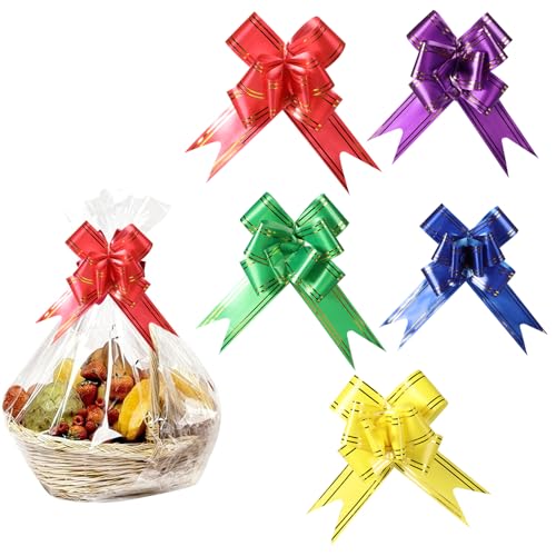 Geschenkfolie Transparent Cellophantüten Groß Geschenktüten Durchsichtiges Geschenkpapier mit Twist Krawatten Cellophane Wrap für Geschenke Körbe Blumen Kunsthandwerk Bastelkorb