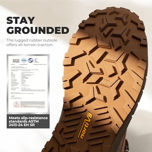 Image of NORTIV 8 Composite Toe Boots for Men ASTM F2413-24 Safety Work Boots Lightweight Anti-Fatigue Non-Slip with Zipper for Warehouse Construction, Terrascope-nano