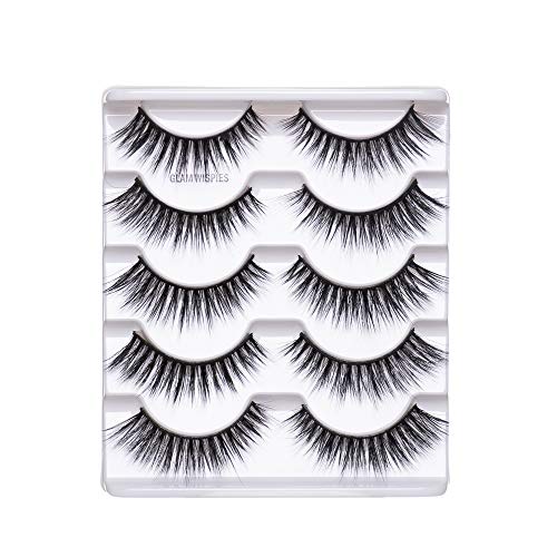 Double Beauty 5 Pairs Styles Lashes Handmade False Eyelashes Set Professional Eyelashes Pack,3D Fake Eyelashes Crossed Cluster False Eyelashes Black Nature Fluffy Long Soft Reusable (3D-9)