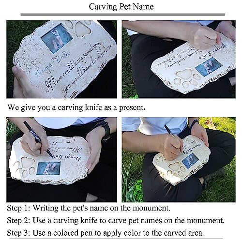 Re-Call HUIYI-84 Pet Tombstone Dog Or Cat Memorial Stone Personalized With Waterproof Photo Dog Or Cat Grave Markers In Lawn And Garden thumb #2