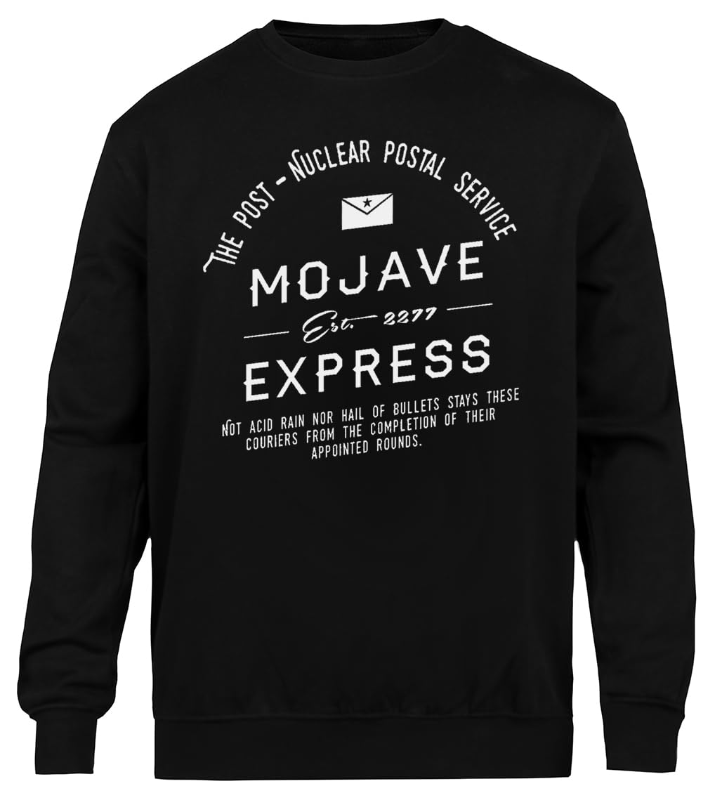 Mojave Express - The Post Nuclear Postal Service Sudadera Unisex Negra Cuello Redondo Ecológica