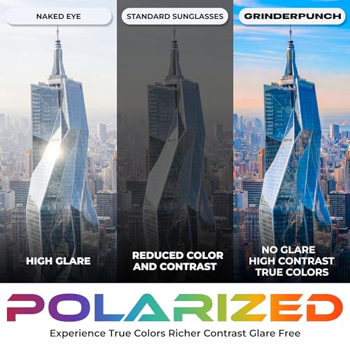 Image of grinderPUNCH Polarized Sunglasses for Men and Women Lightweight TR90 Frame UV400 Protection Square Sun Glasses