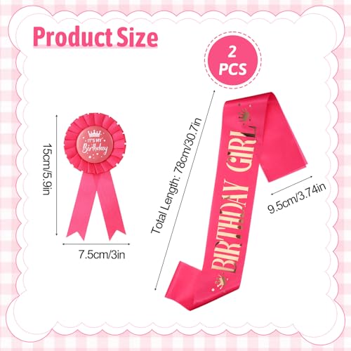 It's My Birthday Ribbon Satin Fabric Happy Birthday Tinplate Badge Pin Colorful Award, It's My Birthdays Brooch Happy Birthdays Button Pin for Girls, Award Badge Party Decoration2