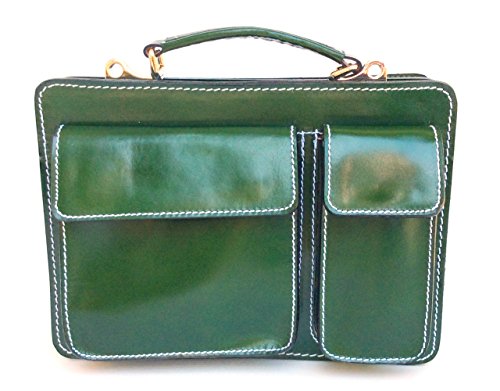 Bolso para hombre pequeño de piel verde para organizar tus cosas