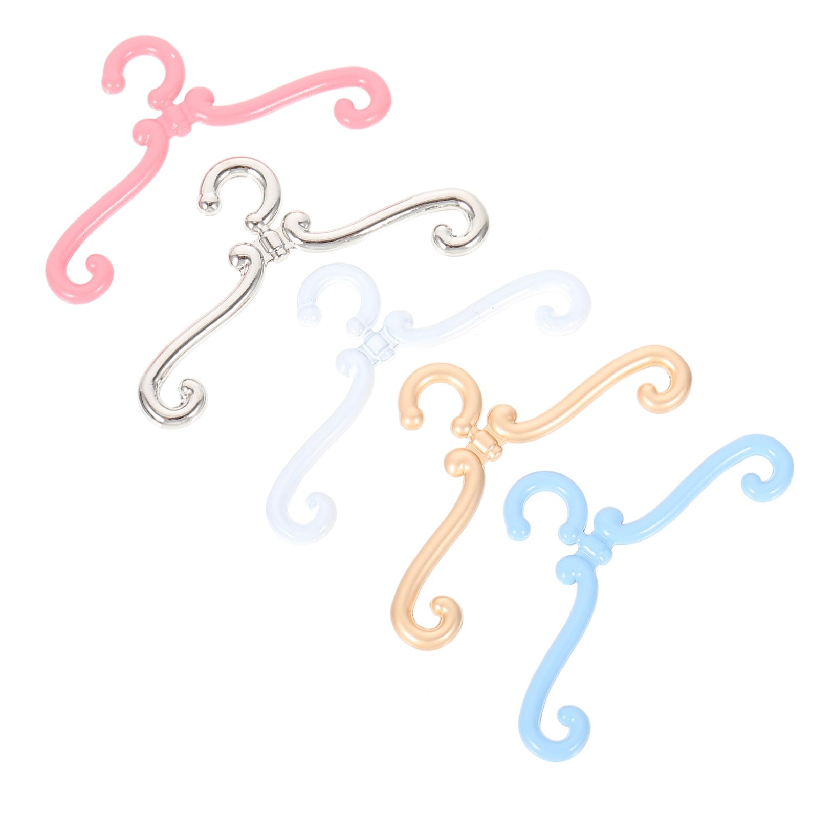 Yardwe 3sets 25pcs Mini Doll Hangers Doll Clothes Hangers for Dresses Tops and Pants Chic Colors Accessories Organization 25pcs*3