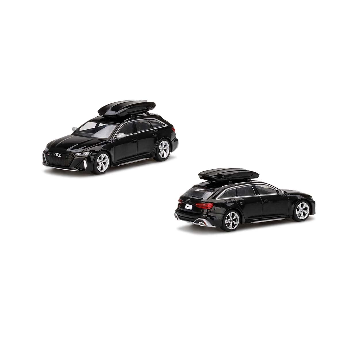 ミニカー MINI GT Audi RS 6 Avant Mythos Black Mini GT Audi RS6 Avant Black Metallic w/ Roof Box TSM Model