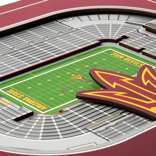 Image of YouTheFan Officially-licensed NCAA Stadium Series 3D Wall Art - multi-layer team stadium replica, detailed sports fan gift, indoor decor