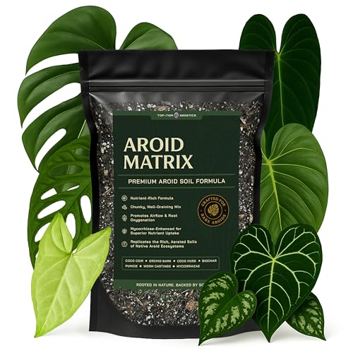 AROID Potting Mix/Premium Soil for Monstera, Philodendron, Alocasia, Anthurium – Chunky, Optimally Aerated Soil – Organic & Ready to Use – Supercharges Root and Foliage Growth (4 QTS)
