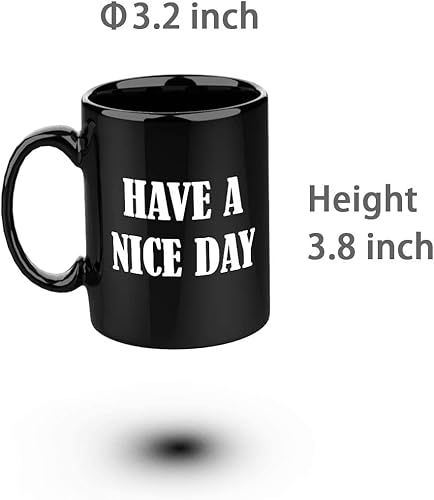 Miniatura 3 de Have A Nice Day - Taza de café divertida con dedo, idea de regalo única y taza con sentido del humor para jugo de leche o té, color negro