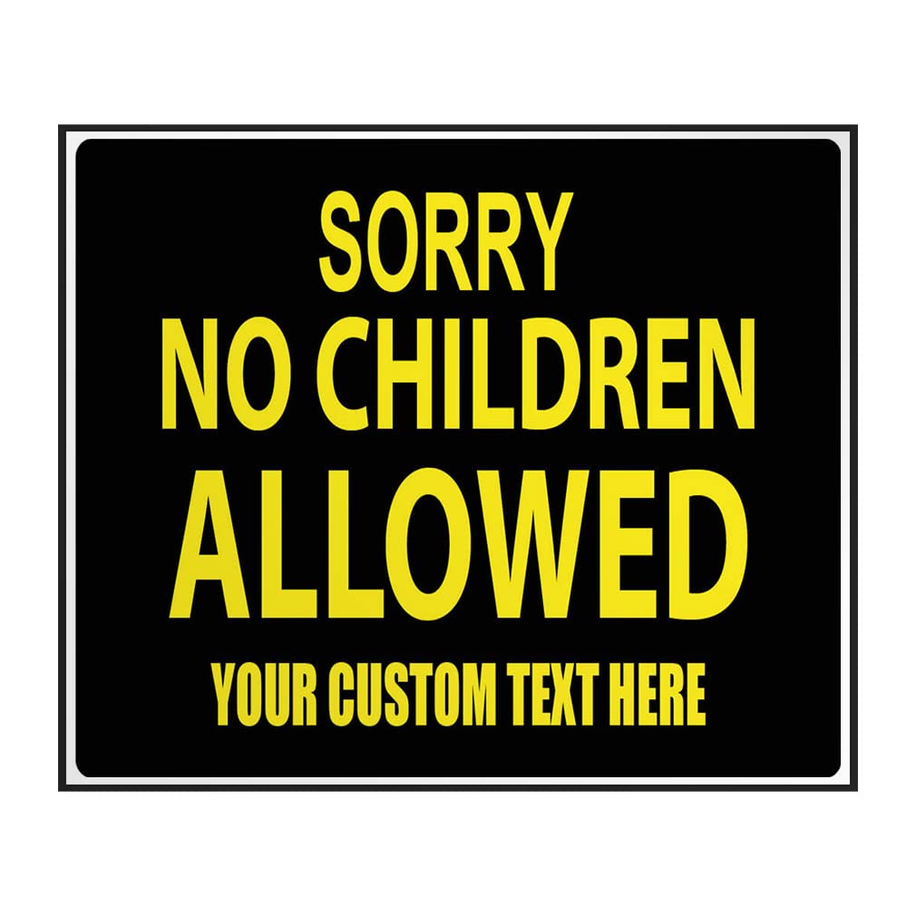 Custom Industrial Decals Horizontal Vinyl Stickers Sorry No Children Allowed Sign Security Industrial Safety Sign Label Personalized Text Here