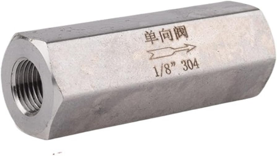 DOLUNTO Check Valves 1/8 1/4 3/8 1/2 3/4 BSPP Female Full Ports One Way Air Check Valve 304 Stainless Steel Water Liquid Compressor One-Way (Specification : 3/8Inch, Wiring Control : 1PC)