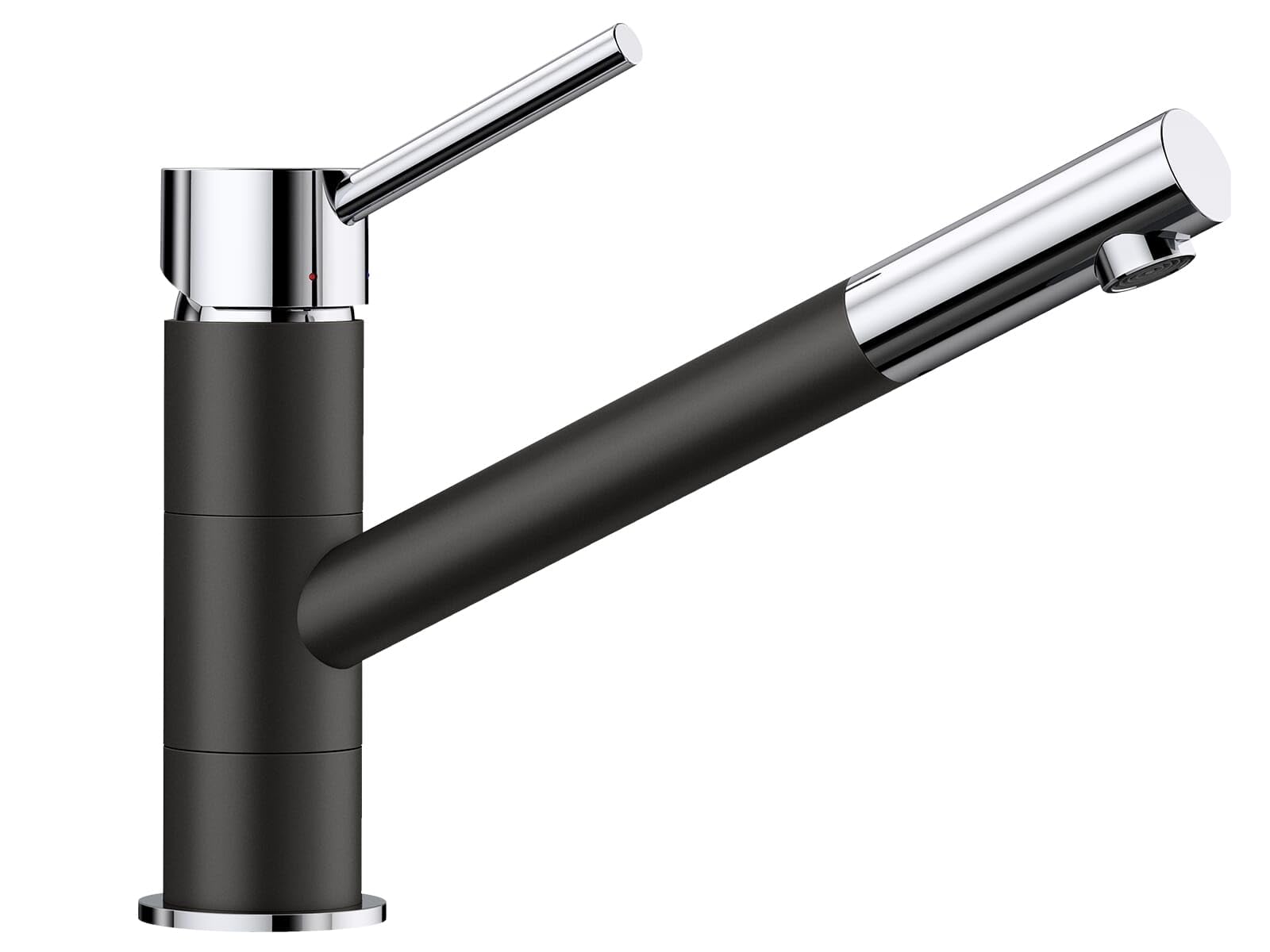 BLANCO Kano | Kitchen Mixer tap in silgranit Black/Chrome | High-Pressure | Non-Return Valve | Ceramic Cartridge | Assured Water Quality & Water-Saving | [5.5x26.3x19.1 cm]