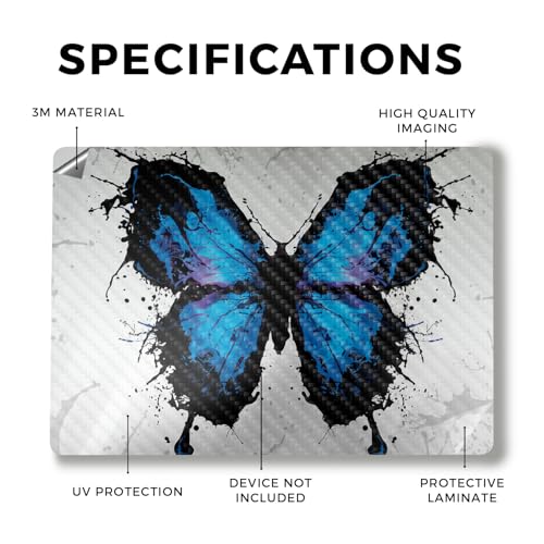 Image of Carbon Fiber Laptop Skin Compatible with Alienware M18 R2 (2024) - Butterfly Splash - Premium 3M Vinyl Protective Wrap Decal Cover - Easy to Apply | Crafted in The USA by MightySkins