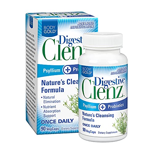 Body Gold Digestive Clenz | Healthy Detoxification Elimination & Nutrient Absorption Support | 30 Servings 90 VegCaps