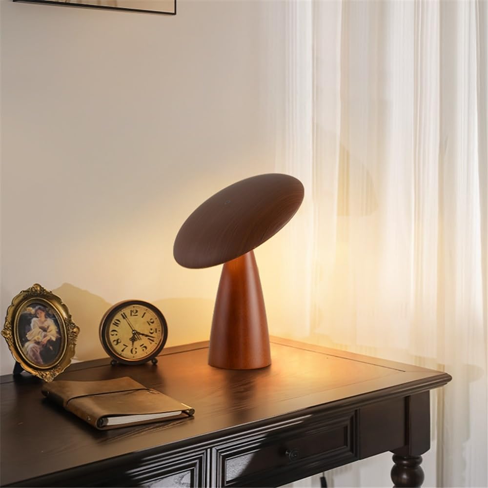 Affascinante Lampada da tavolo retrò in legno, girevole, con tocco, lampada da comodino for camera da letto e studio Arredamento per la casa
