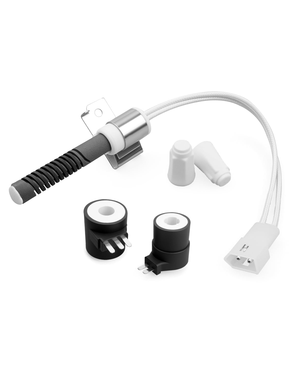 Dryer Round Ignitor and Gas Valve Coil Kit Fit for GE Dryer, Replace Igniter WE4X739 WE04X25996 WE04X0739, Gas Solenoid Coil WE04X10020 WE4X692 WE4X693