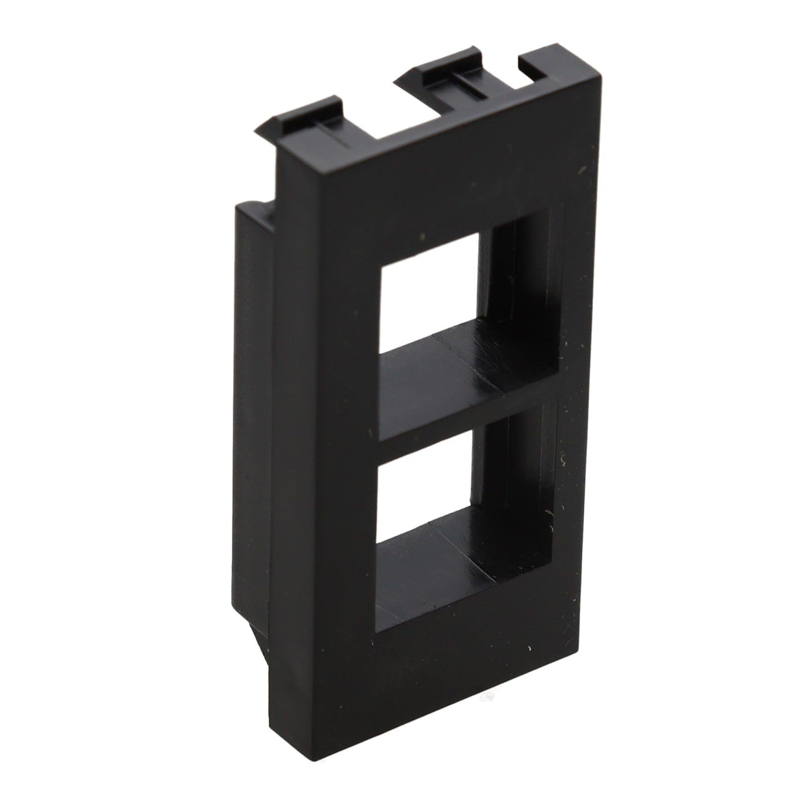 Aura Euro Module to 2X Keystone Module Converter for Unshuttered FacePlate Black