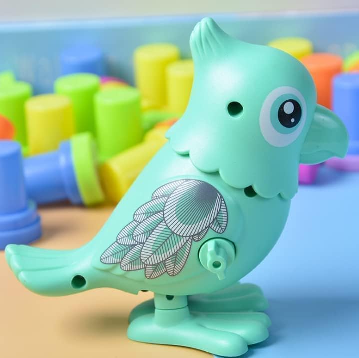 FDWG Colourful Funny Key Operated Wind Up Jumping Parrot Toy Friction Powered Toy Rattle (Multicolor)