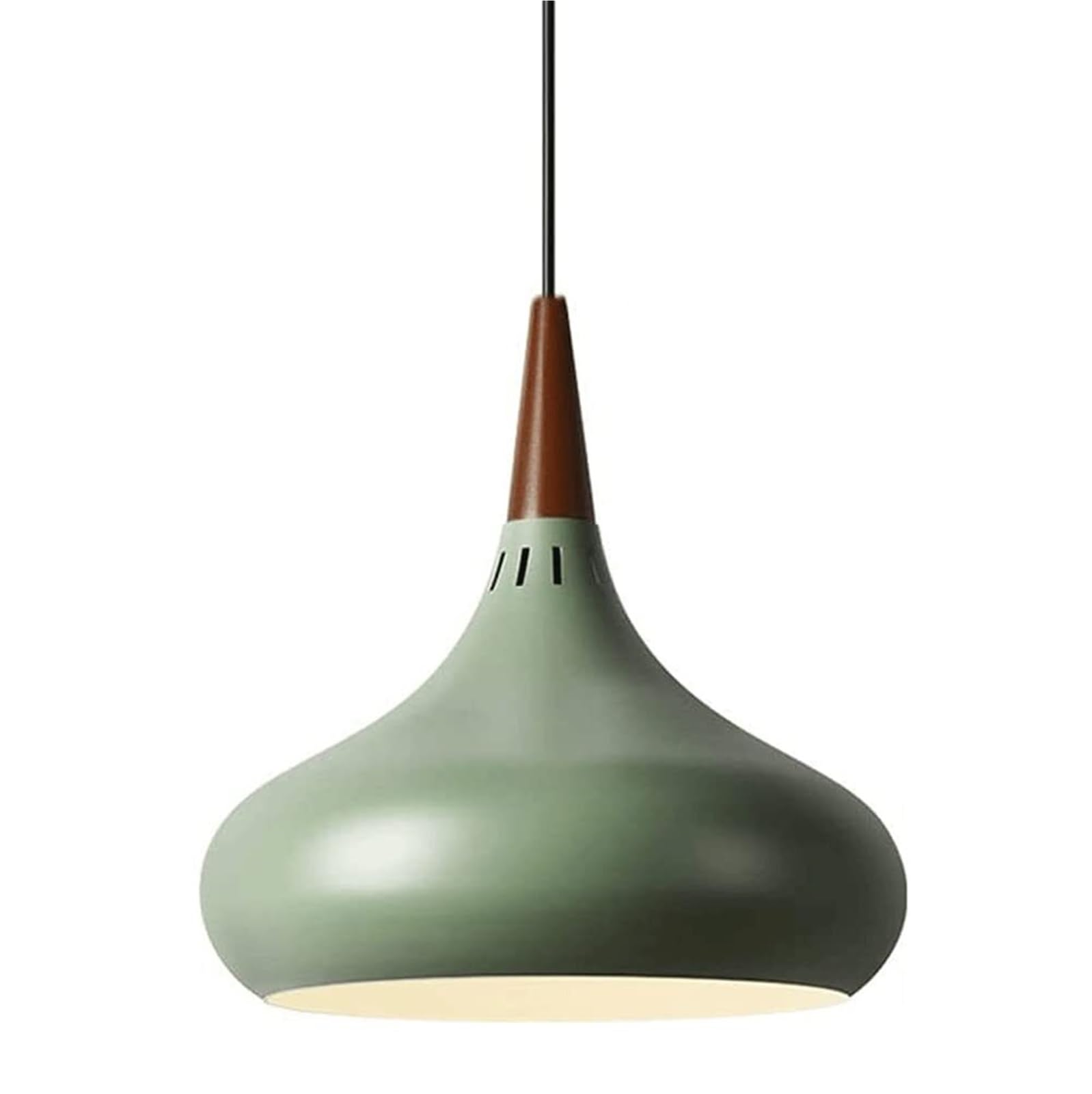 KHUKHU Nordic Style Wrought Iron Chandelier, Ceiling Decoration Pendant Light, E27 Single Head Hanging Lamp, Creative Colored Lampshade, Restaurant Attic Aisle Light Fixtures(Green,36cm)