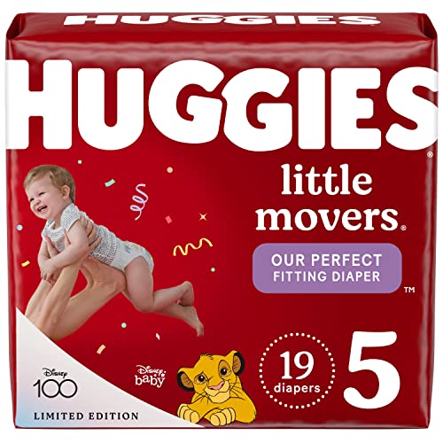 Image of Huggies Size 5 Diapers, Little Movers Baby Diapers, Size 5 (27+ lbs), 19 Count, Packaging May Vary