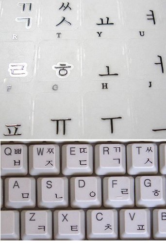 Pegatinas para Teclado Transparente con Letras Negras miniatura 3