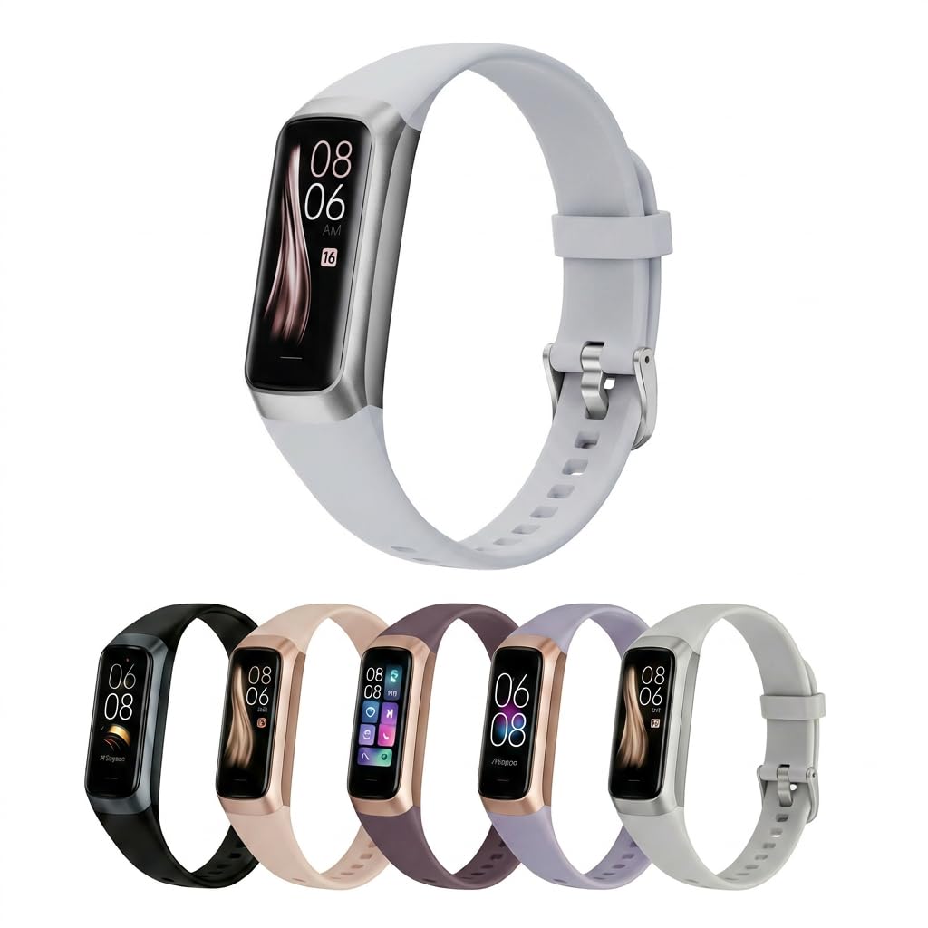 AAFGVC Avinora Smart Fitness Tracker 24/7 Heart Rate Blood Oxygen Sleep Tracking 20-Day Battery 3ATM Waterproof AMOLED (Gray)