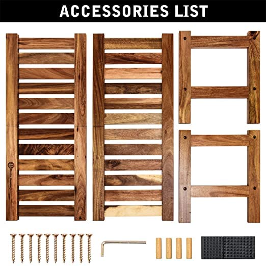 Image of CRAFT D ARTS sheesham Wood Shoe Rack, Natural Sheesham Wood Shoe Rack,Entryway,Stackable,Smal Free Standing