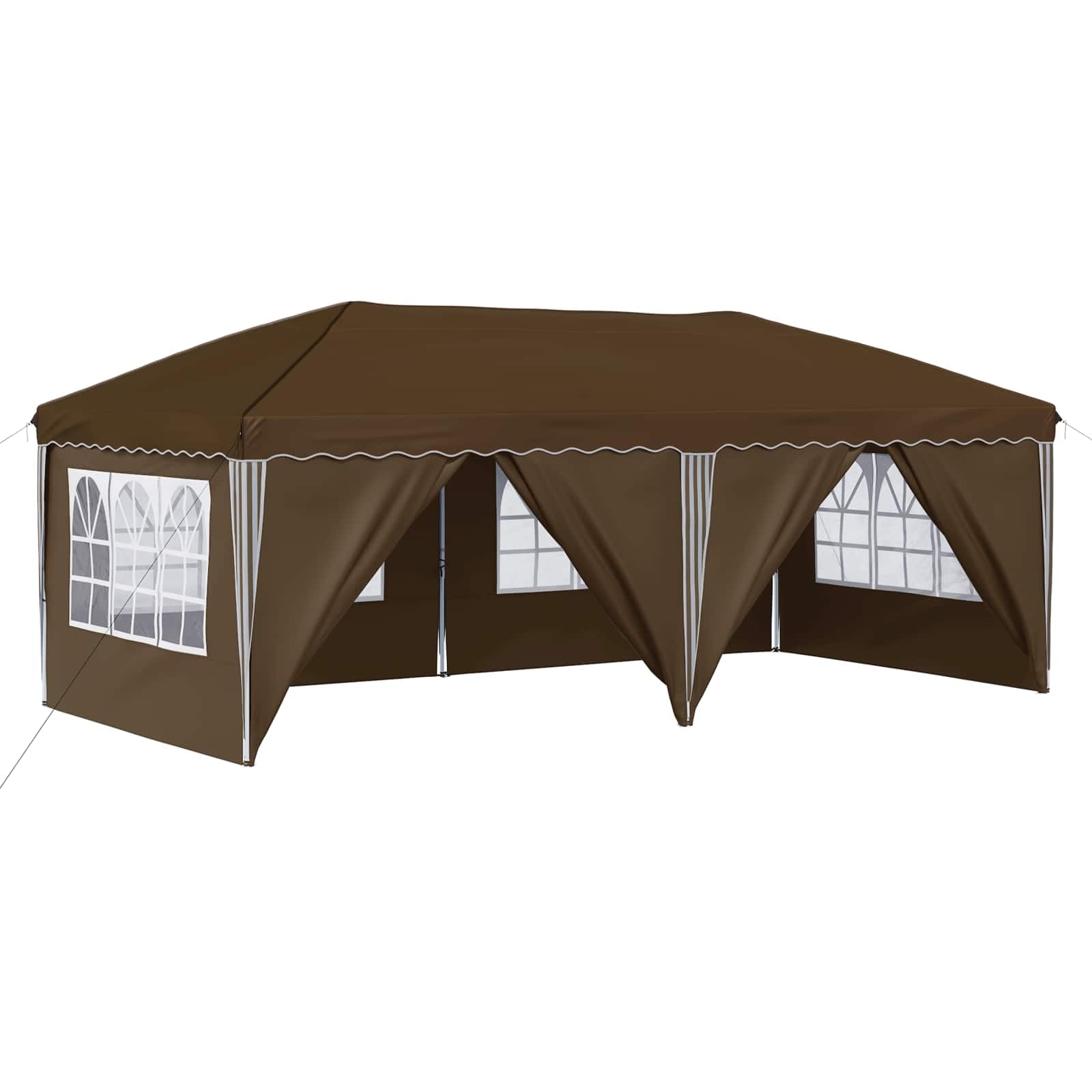 vidaXL Namiot imprezowy rozkładany 575 x 288 x 245 cm Szarobeżowy