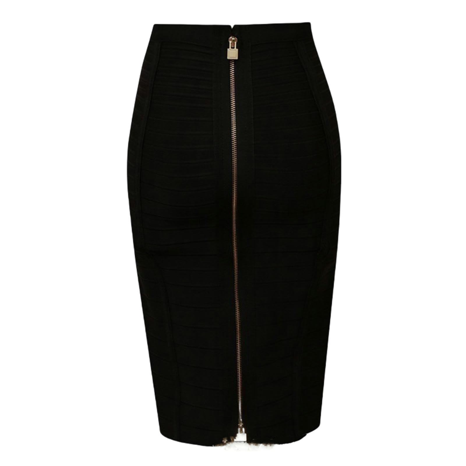 Gonna Donna Gonna Sexy da Donna con Doppia Cerniera, Gonna A Vita Alta, Design Che Valorizza I Fianchi-Nero-l
