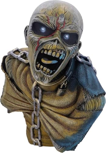Nemesis Now Iron Maiden Piece of Mind Bust Box (Small) 12cm, Resin, Officially Licensed Iron Maiden Merchandise, Piece of Mind Eddie Bust Box, Bust and Storage Box, Cast in Resin, Hand-Painted