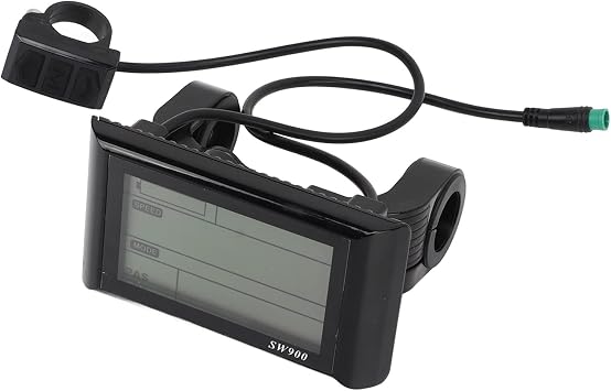 Electric Bike LCD Display, 5 Pin SW900 Waterproof Smart Battery Meter Control Panel with Real-Time Power Consumption Tracking for E-Bikes and Scooters