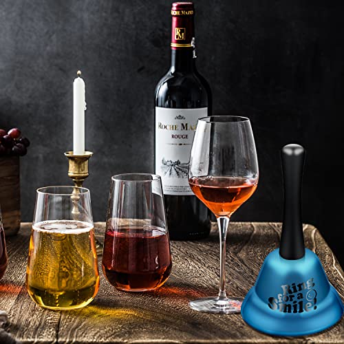 Hand Bell Loud Dinner Bell Service Bell 5.3 Inch Metal Call Bell Hand Bells Classroom Bell For Schools,Offices,Reception,Hotels (Blue) #TOP4