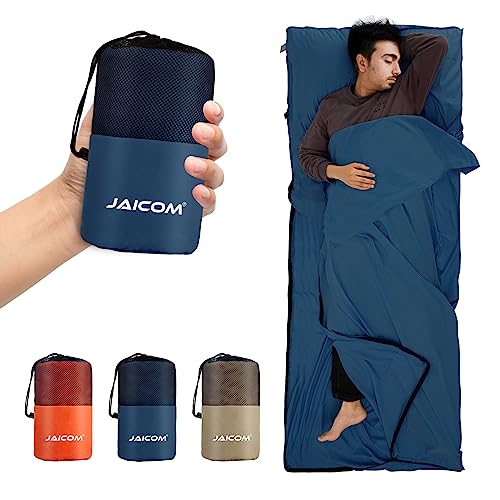 JAICOM Saco de Dormir, 220 x 90 cm Saco Sabana, Saco de Dormir Ultraligero para Adultos, Ideal para mochileros, hoteles y albergues, Ropa de habitación.