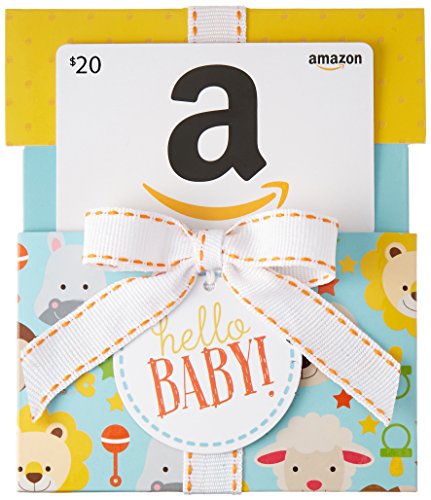 Amazon.com $20 Gift Card in a Hello Baby Reveal (Classic White Card Design)