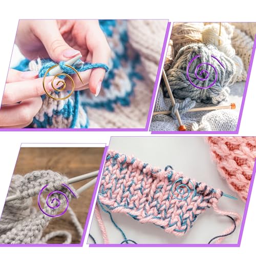 Image of JJUNW 9Pcs Spiral Cable Knitting Needle, Circular Knitting Needles, Spiral Cable Needle, Knitting Tool for Yarn Sewing Knitting Beginners, Cable Needle Shawl Pin for Knitting Bent Tapestry Needles
