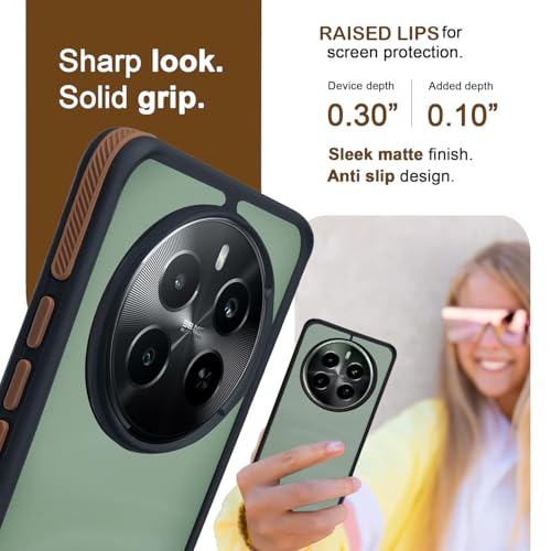 Image of A rtistque Frosted Ultra Matte Back Cover Case for Realme 12 Plus 5G / Realme P1 5G / Narzo 70 /70 Pro 5G | Smooth Sides with Grip | Shockproof TPU Protective Design | Raised Camera Edges | - Brown