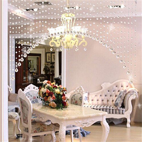 LIGHT WAVE Semi Sheer Curtains Acrylic 10 Strings Crystal Single Panel Curtains With Original Glass Drops For Door, Window, Temple, Partition Area Décor-image-24