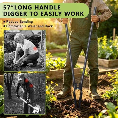 LLARGUEST Post Hole Digger para Jardinería 57 Pulgadas miniatura 5