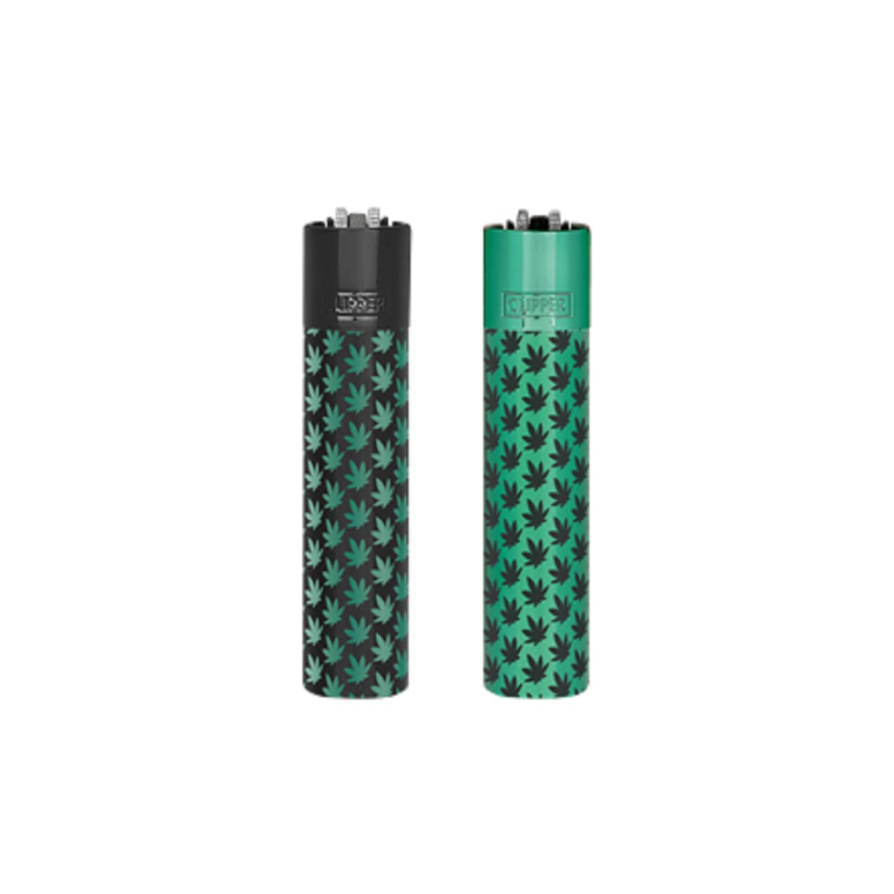 Clipper Metal Lighter - Green & Black Mini Leaves - Lighter LIMITED EDITION LIGHTER WITH GIFT TIN BOX (Assorted Design Send) x 1