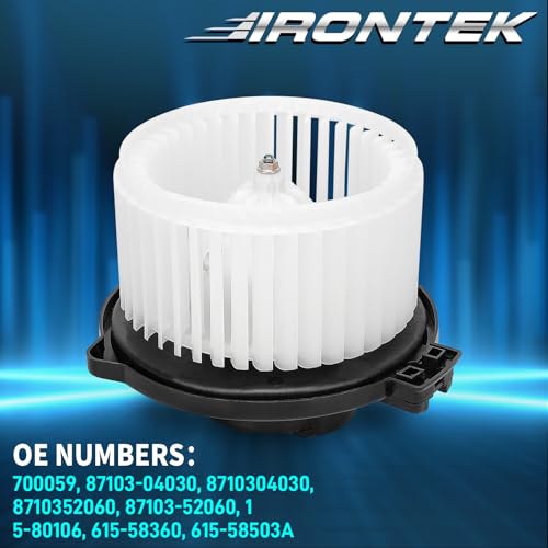 Image of IRONTEK 700059 HVAC Blower Motor with Fan Cage Fit for Toyota Echo 2000-2005, for Toyota Tacoma 1995-2004, HVAC Blower Motor Assembly 87103-04030 87103-52060 15-80106 615-58360 615-58503A