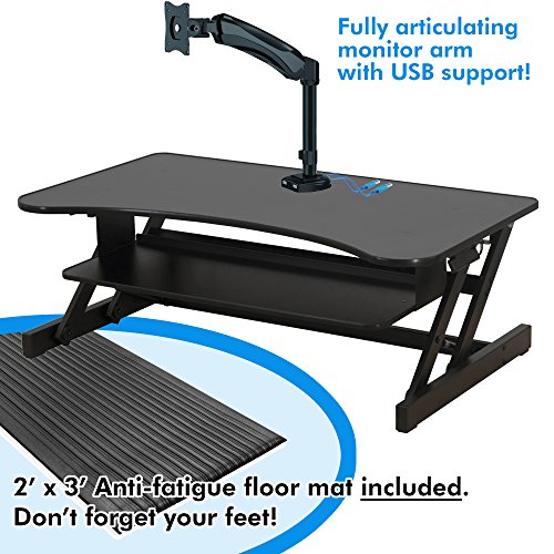 Lorell 99759 Sit-To-Stand Desk Riser, 37